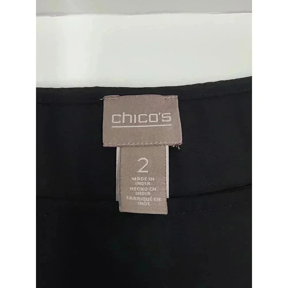 Chico's Blouse Women's Large Black and White Career Wear - Picture 4 of 7